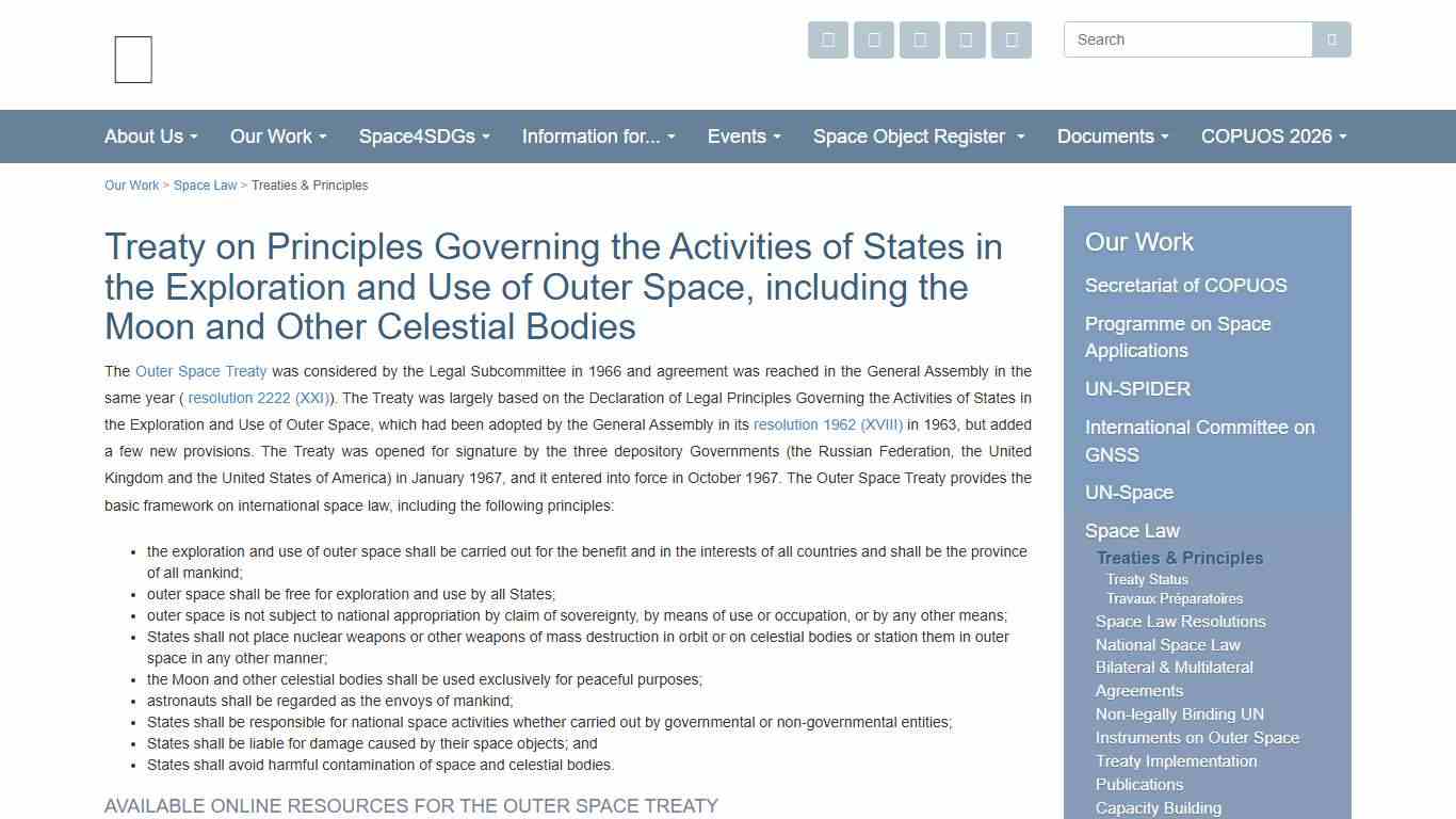 The Outer Space Treaty